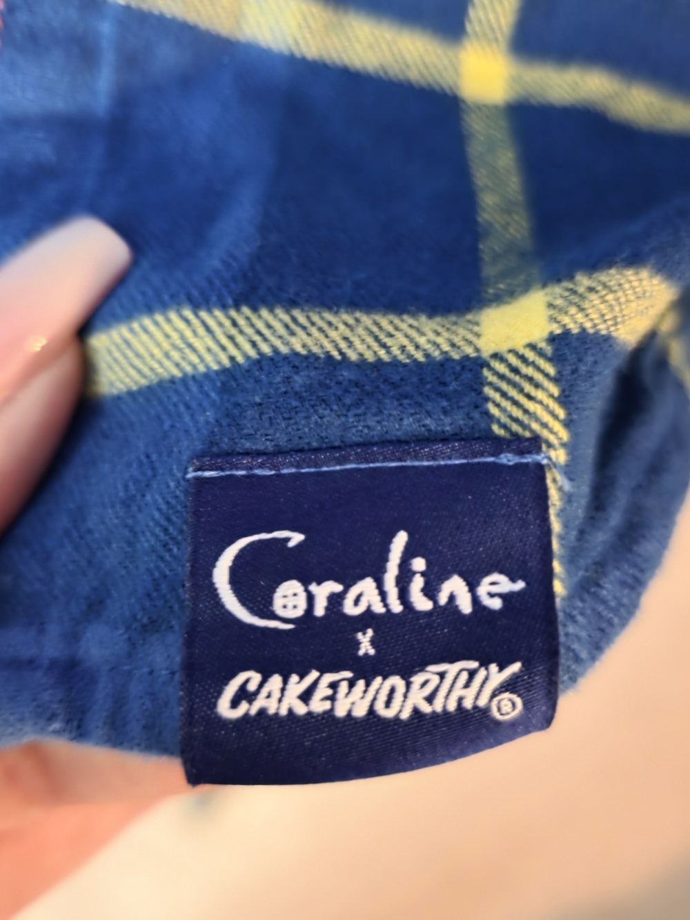 Coraline x Cakeworthy Plaid Button Down Shirt M Blue Flannel - Picture 4 of 11